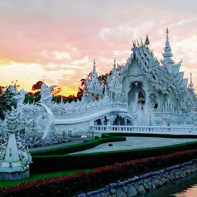 Beautiful white way (temple) in Thailand